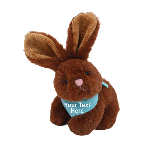 6" Easter Brown Bunny with Personalized Bandana