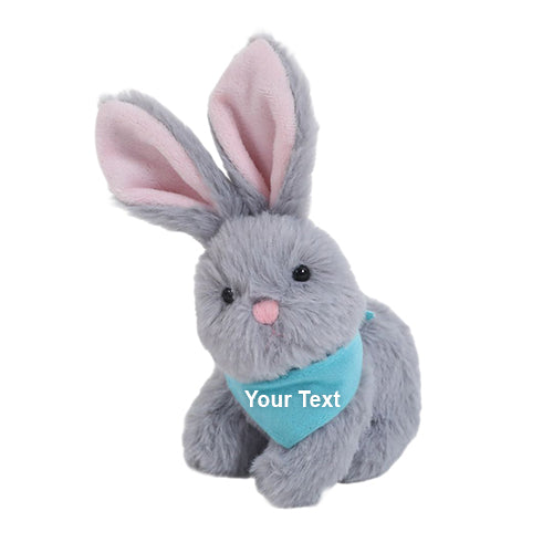 6" Easter Grey Bunny with Personalized Bandana