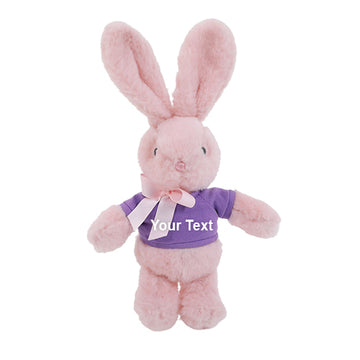 Custom Plush Bunny Pink with Purple Tee