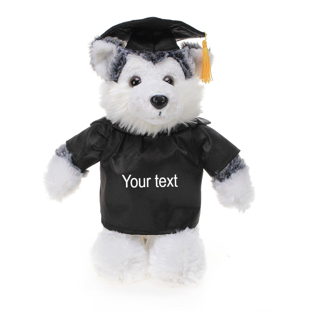 Graduation Stuffed Animal Husky 8" - 0