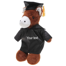 8'' Graduation Horse Plush Stuffed Animal Toys with Cap and Personalized Gown