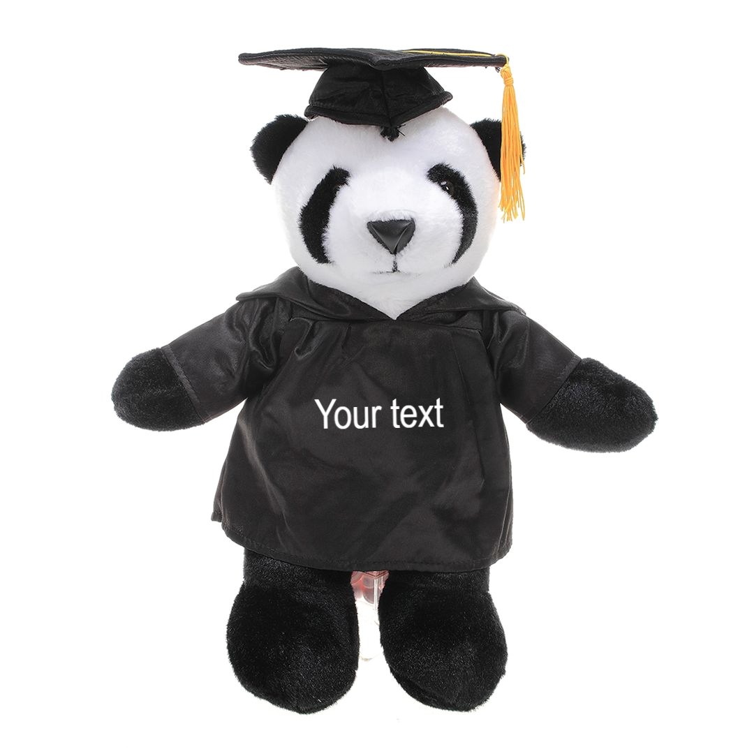 12'' Graduation Panda Plush Stuffed Animal Toys with Cap and Personalized Gown 12''
