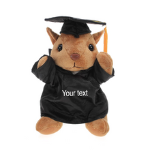 12'' Graduation Squirrel Plush Stuffed Animal Toys with Cap and Personalized Gown