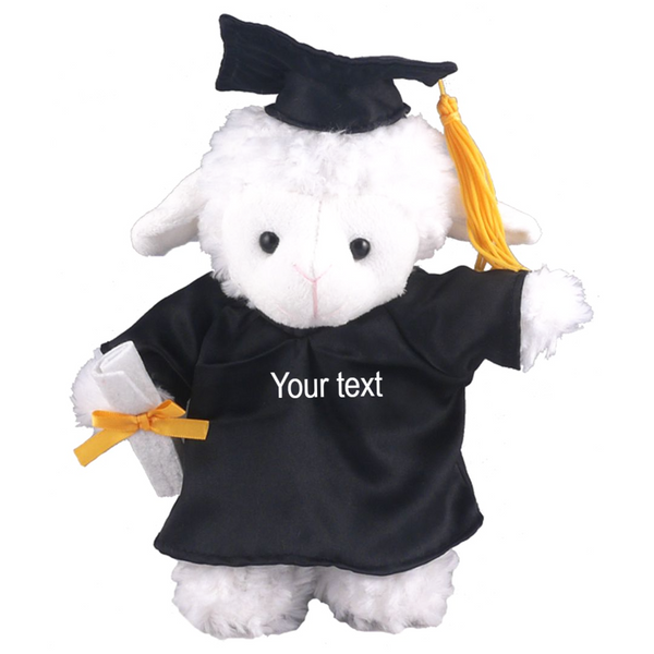 8" Graduation Sheep Plush Stuffed Animal Toys with Cap and Personalized Gown