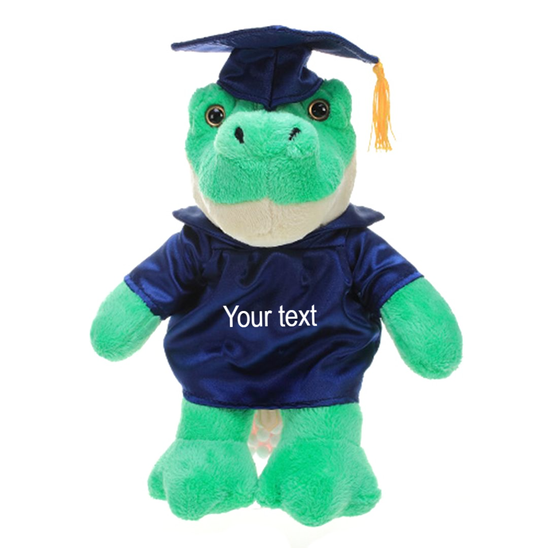 12" Graduation Aligator Plush Stuffed Animal Toys with Cap and Personalized Gown - 0