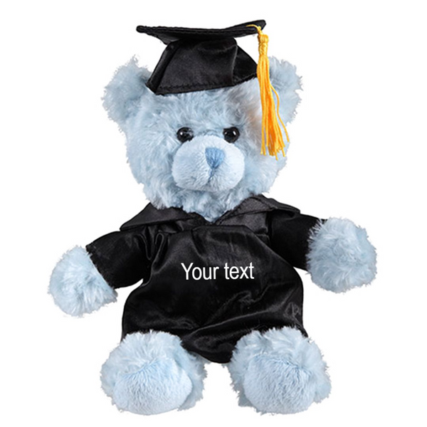6" Graduation Blue Teddy Bear Plush Stuffed Animal Toys with Cap and Personalized Gown