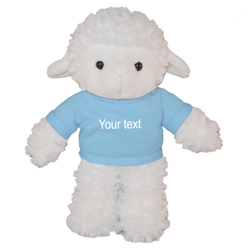 8" Floppy Sheep with Tee Plush Stuffed Animal Personalized Gift - Custom Text on Shirt - Great Present for Mothers Day, Valentine Day, Graduation Day, Birthday