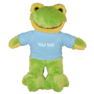8" Floppy Frog with Tee Plush Stuffed Animal Personalized Gift - Custom Text on Shirt - Great Present for Mothers Day, Valentine Day, Graduation Day, Birthday