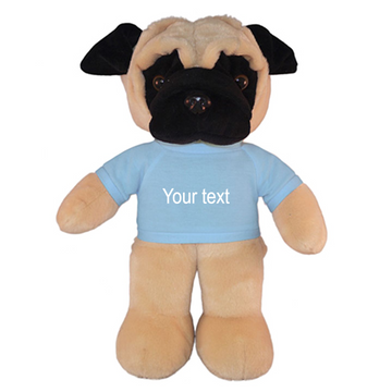 12" Soft Plush Pug with Tee