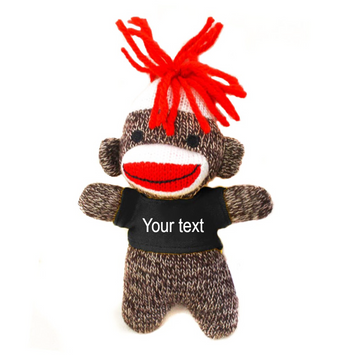 4" Green Sock Monkey Keychain