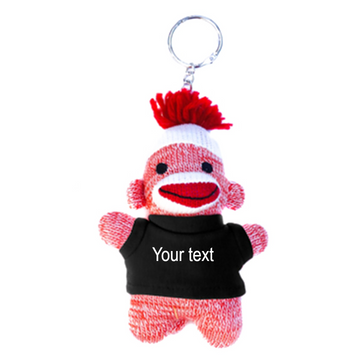 4" Orange Sock Monkey Keychain