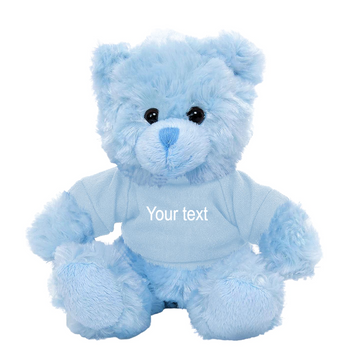 11" Blue Teddy Bear Stuffed Animal Personalized Shirt