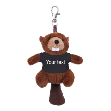 4" Soft Plush Beaver Keychain with Tee