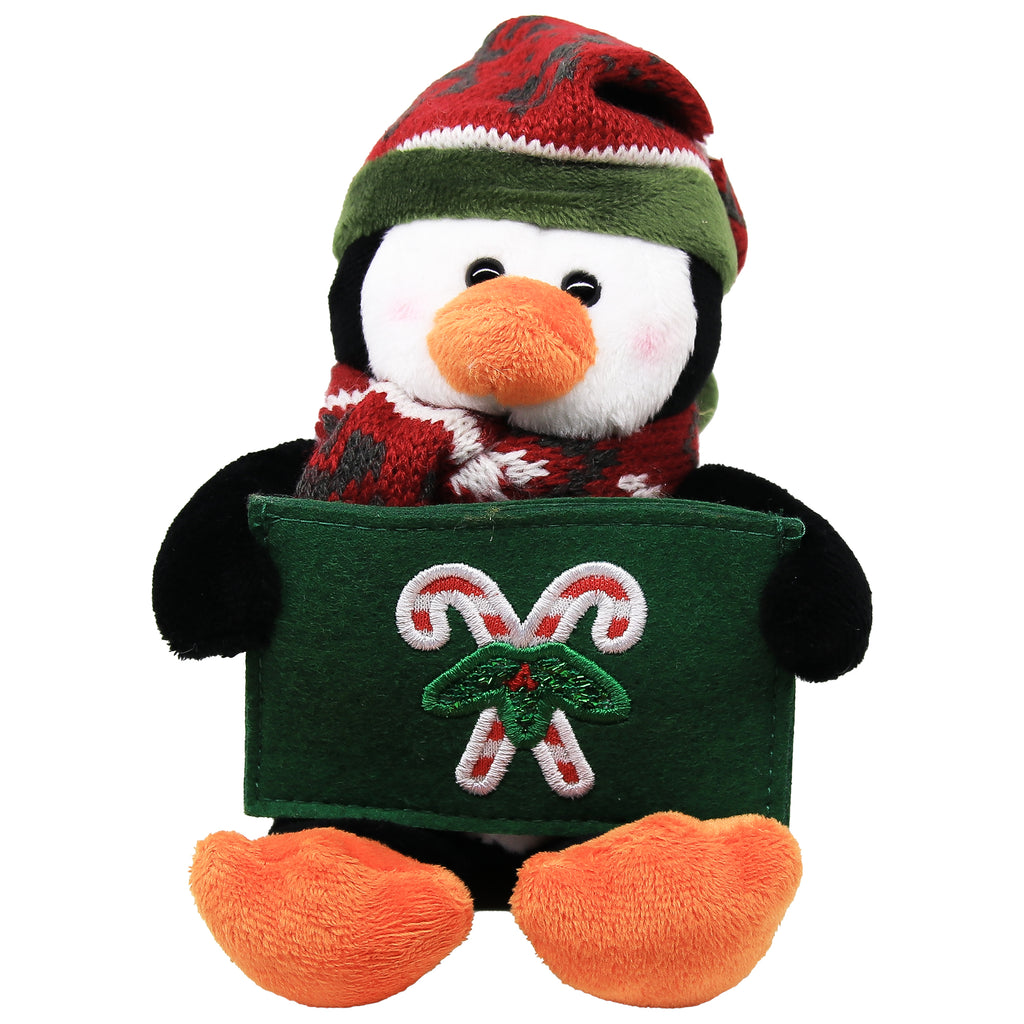 Plushland Glittering Xmas Gift Card Holder Stuffed Animal – Festive Holiday Plush Toy Card Holder Design for Holidays & Christmas Celebration 9 inch