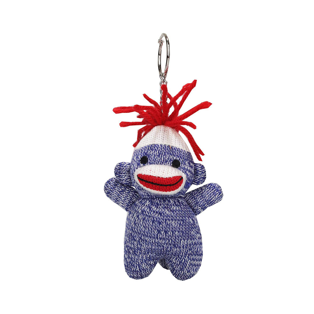 Sock Monkey Keychain blue 4"