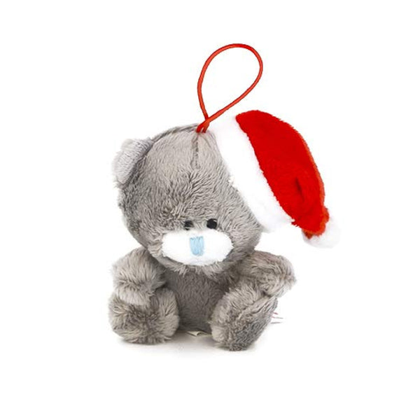 4" Sitting Gray Xmas Qbear Plush Toy, Featuring a Festive Holiday Design With Soft Fabric by Plushland.