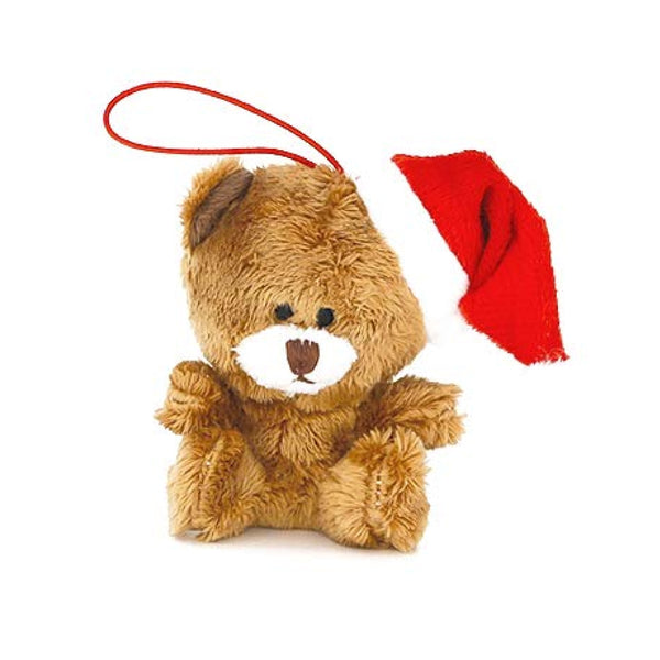 4" Sitting Brown Xmas Qbear Plush Toy, Featuring a Festive Holiday Design With Soft Fabric by Plushland.