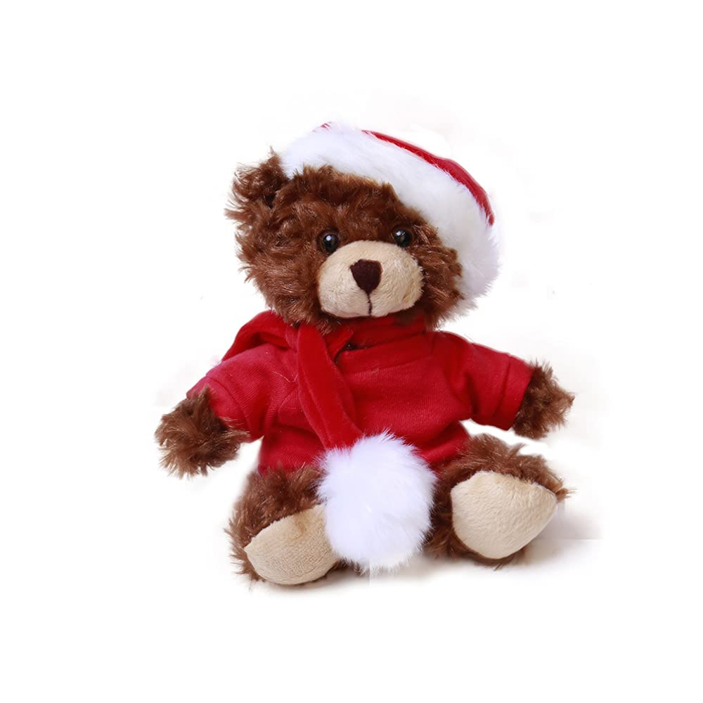 Xmas Mocha Bear with Personalized Shirt 6"