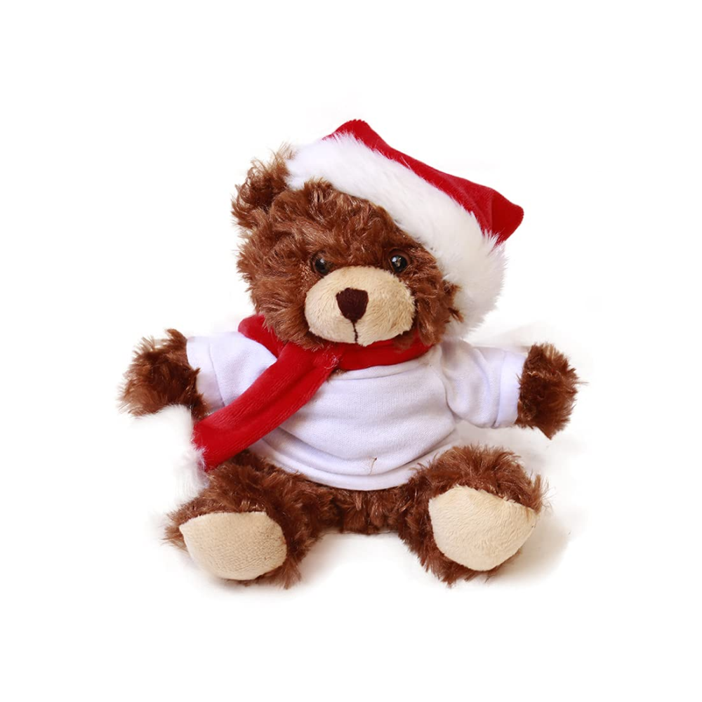 Xmas Mocha Bear with Personalized Shirt 6"