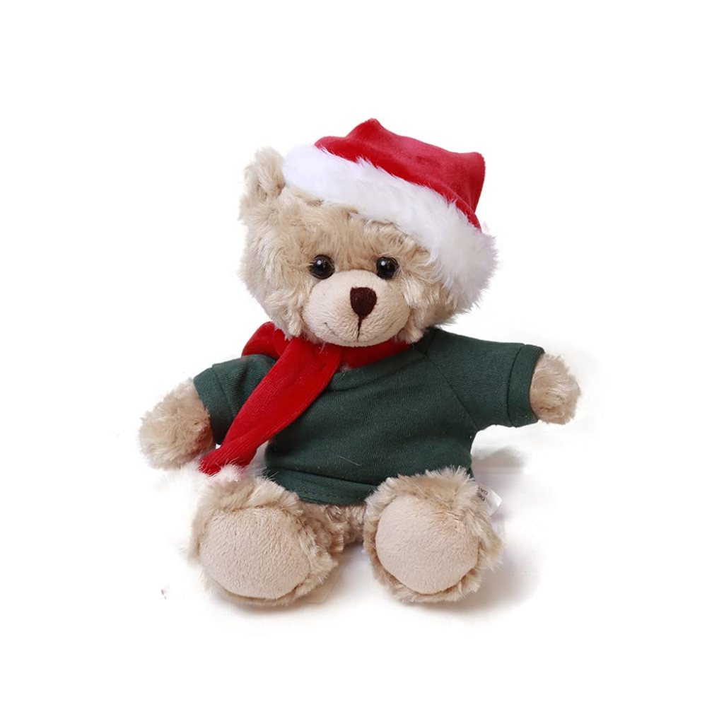 Xmas Mocha Bear with Personalized Shirt 6" - 0