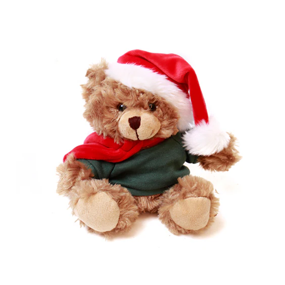 Xmas Mocha Bear with Personalized Shirt 6"