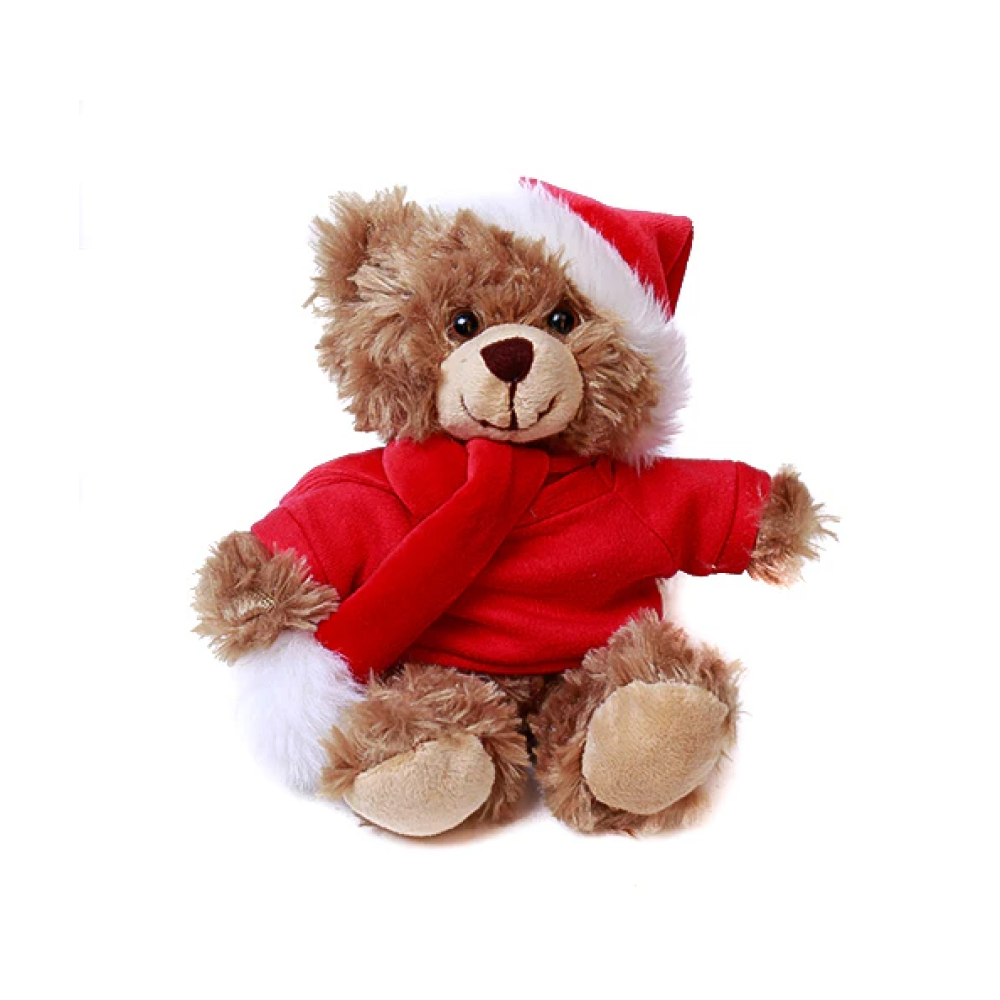 Xmas Mocha Bear with Personalized Shirt 6"