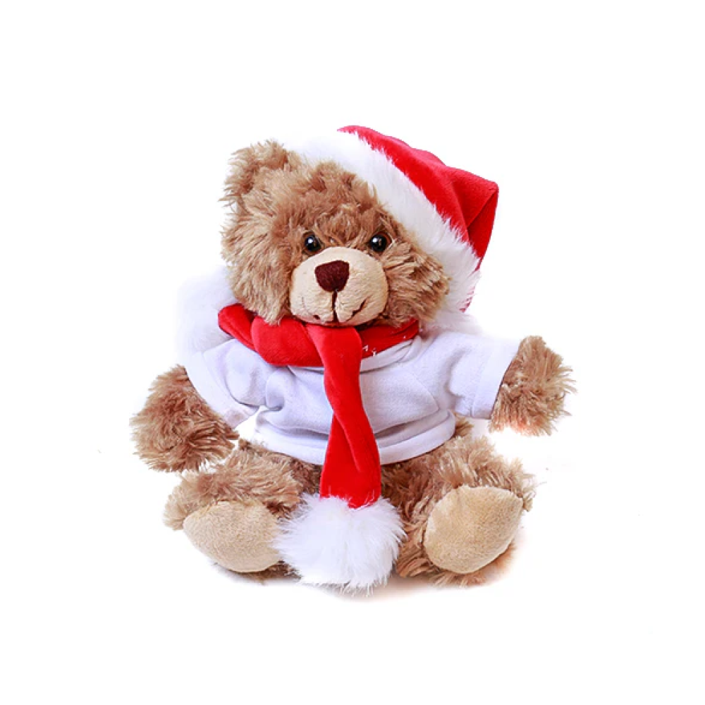 Xmas Mocha Bear with Personalized Shirt 6"