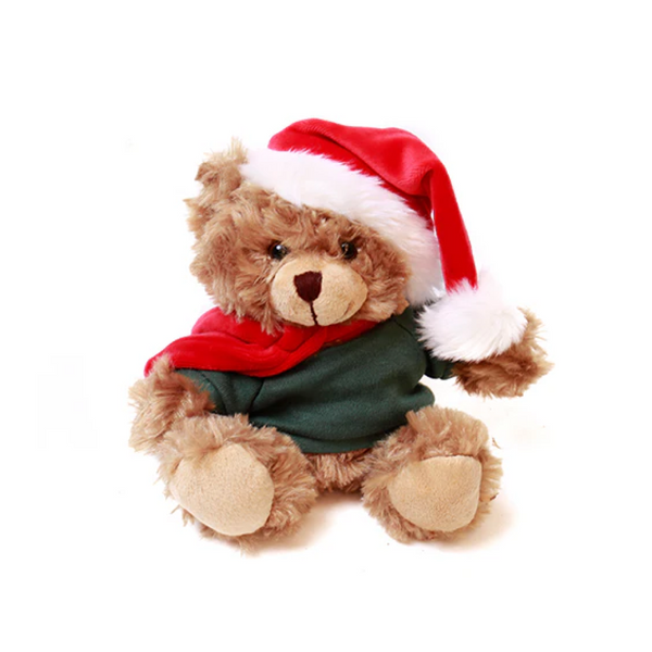 Xmas Mocha Bear 6" Custom Green Tee