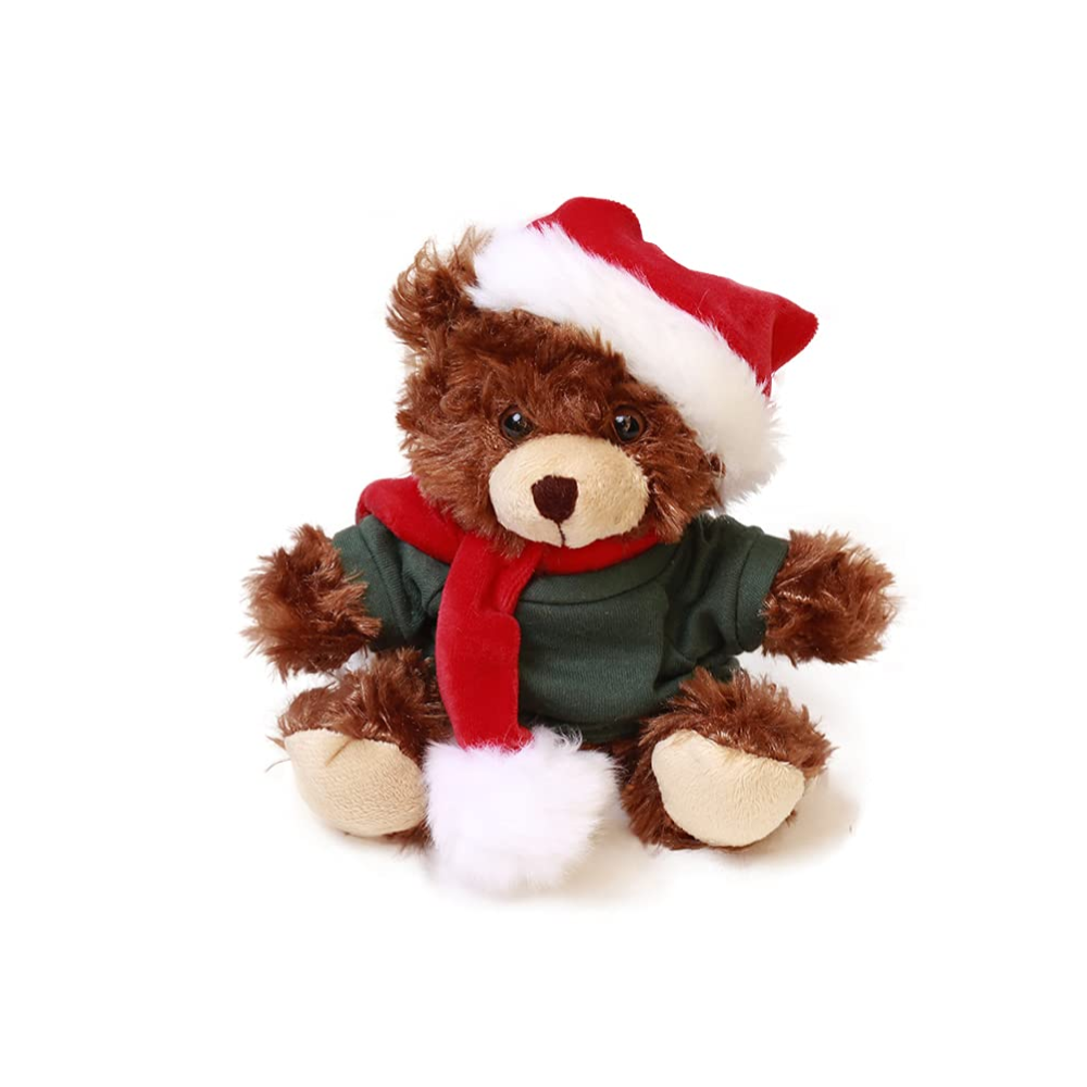 Xmas Mocha Bear with Personalized Shirt 6"