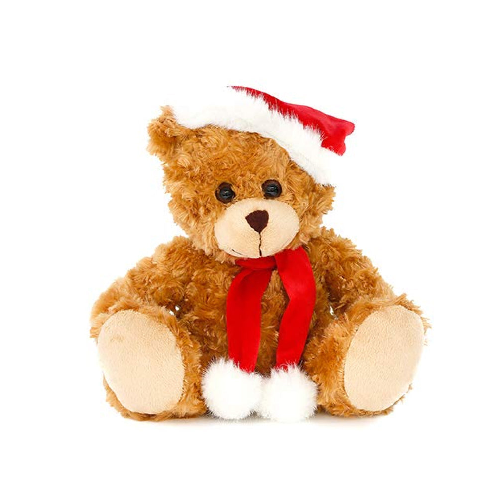 6" Sitting Xmas Mocha Bear, Featuring Soft Fur and a Festive Christmas Design by Plushland.