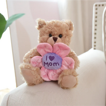 Mocha Sitting Bear with Holding Flower 6