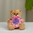 Mocha Bear Holding Flower Gift 6"-1