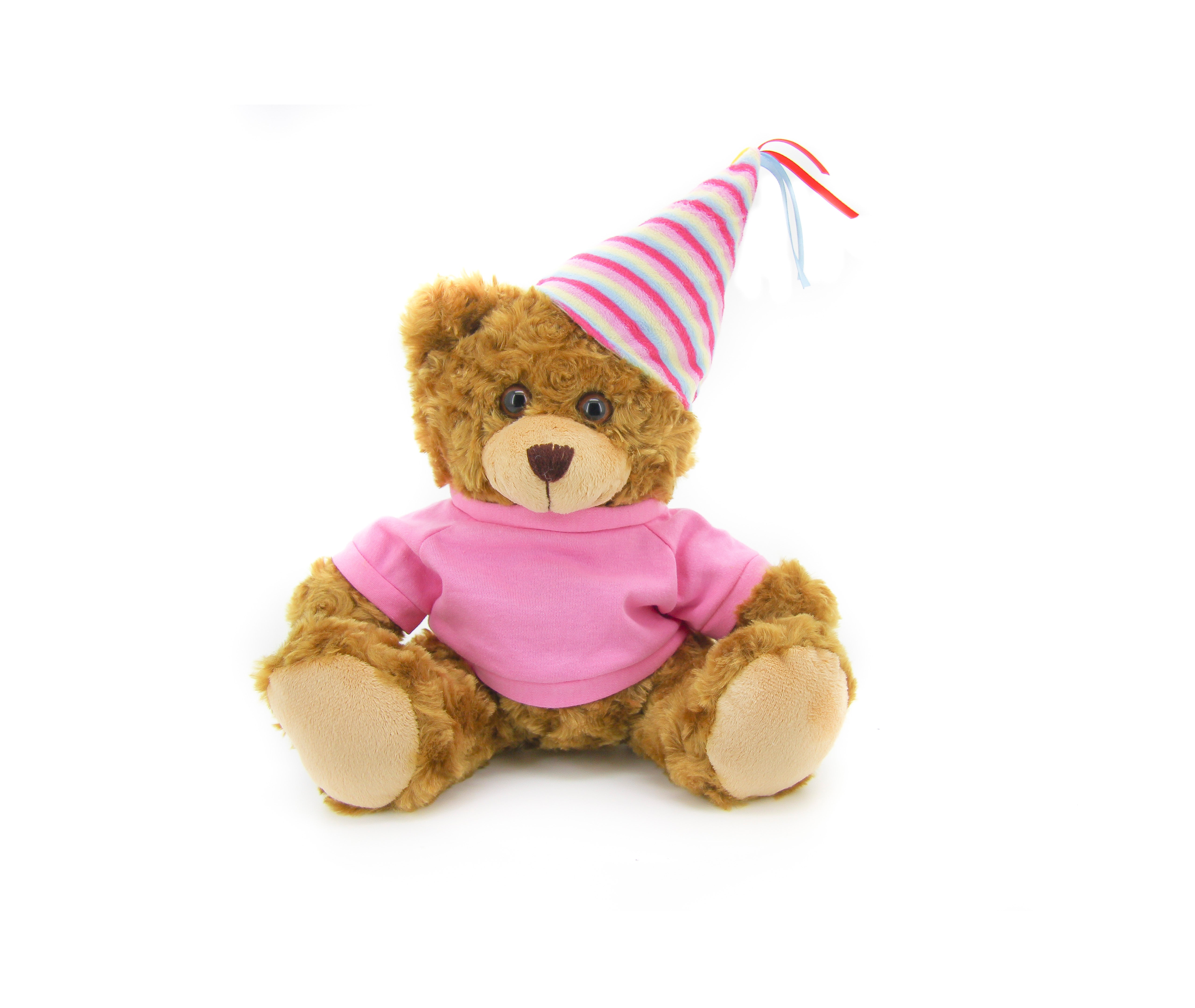 Mocha Bear with Pink T-Shirt 12"