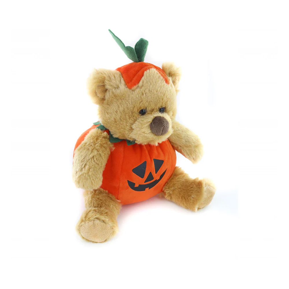 9" Halloween Bear Plush Toy Sitting Right, Featuring Soft Fabric by Plushland