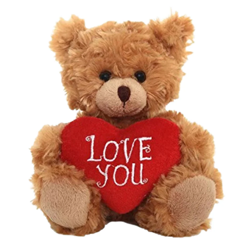 Valentine Mocha Bear 9"