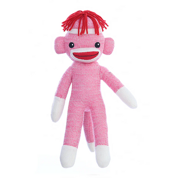 Pink Adorable Stuffed Sock Monkey Plush 8 Inch – Sweet Buddy With Soft Fur | Plushland