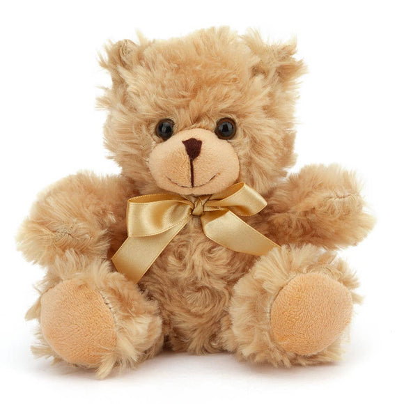 Biege Sitting Ribbon Teddy Bear 6"