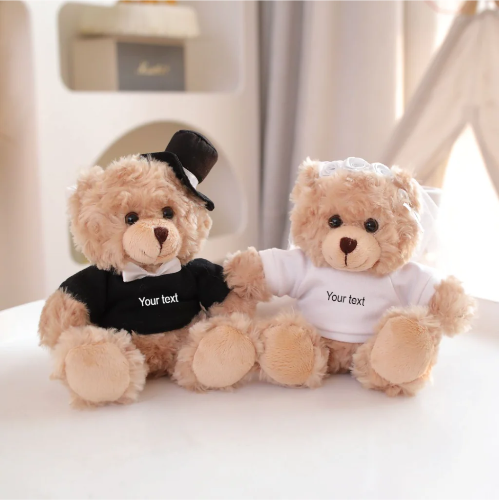 Wedding Bears in Custom Shirts 6"