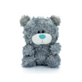 6" Sitting Gray Qbeba Bear with Heart, Featuring Soft Fur and a Cute Heart Design by Plushland.