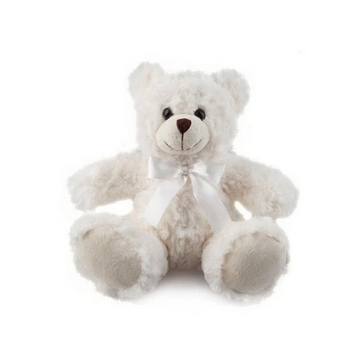 Cream Sitting Ribbon Teddy Bear 11"