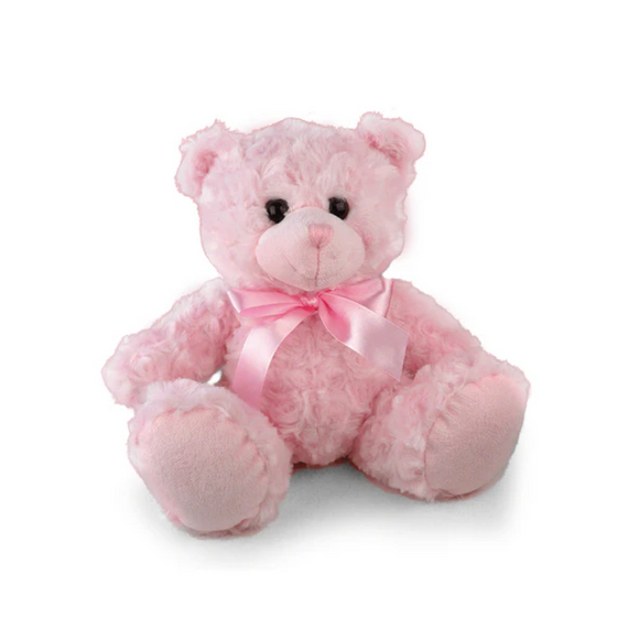 Pink Sitting Ribbon Teddy Bear 6"