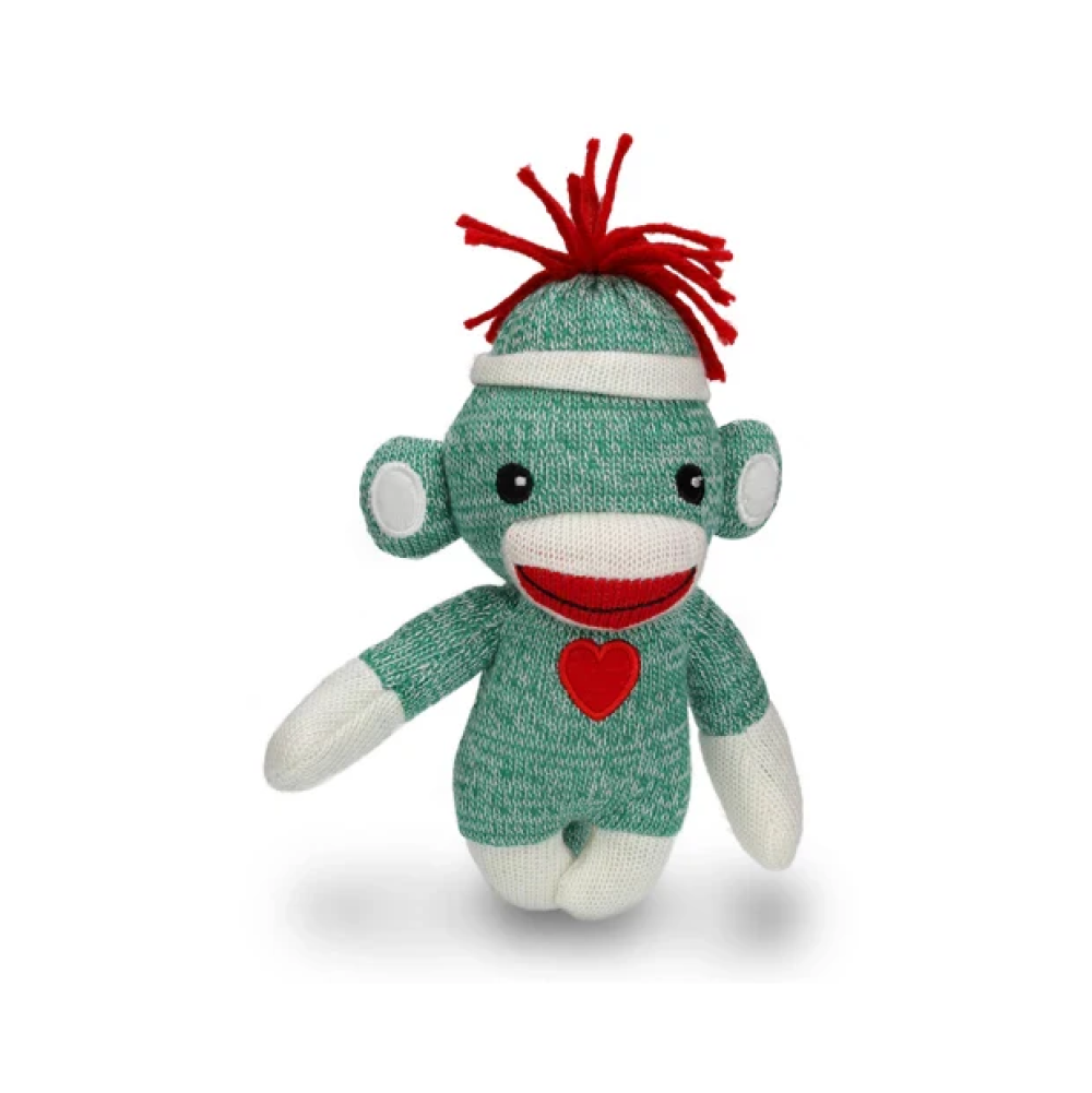 6" Standing Love Sockiez Assorted, Featuring Soft Fabric, Adorable Designs, Green Color by Plushland. 