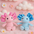 Magnetic Axolotl Pair - Coral & Aqua 4''-5
