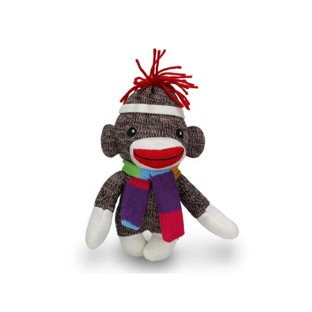 6" Standing Sockiez Cozy Winter Brown, Featuring Soft Fabric and a Cute Winter Design by Plushland.