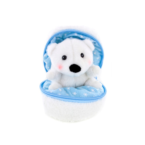 Zip Up Snowball Polar Bear Plush Toy, Featuring a Soft, Plush Design That Zips Into a Snowball by Plushland.