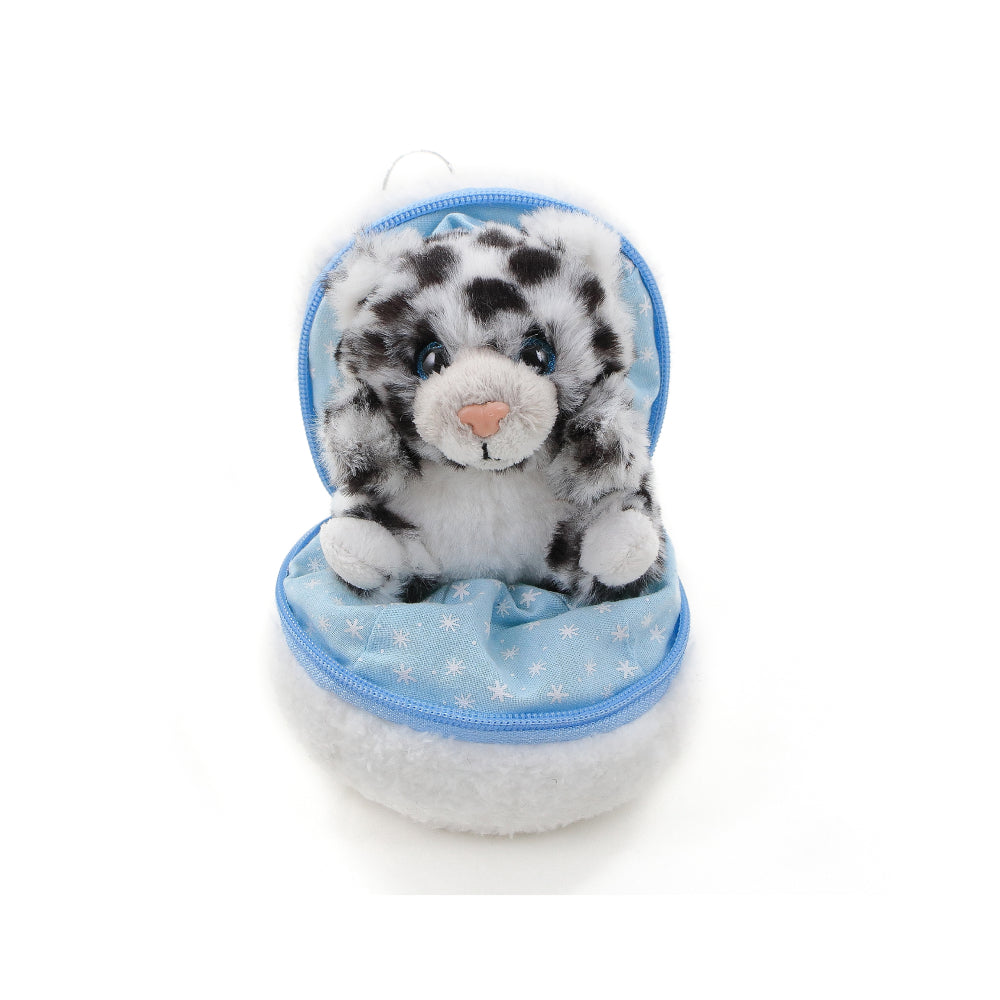 Zip Up Snowball Snow Leopard Plush Toy, Featuring a Soft, Plush Design That Zips Into a Snowball by Plushland.