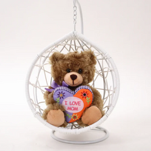 Mocha Sitting Bear with Mom Floral Heart 6 Inches