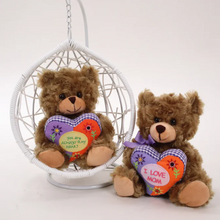 Mocha Sitting Bear with Mom Floral Heart 6 Inches