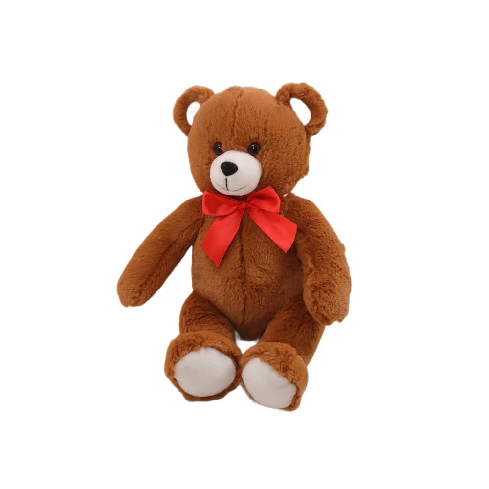 White & Brown Fluffy Teddy 15"