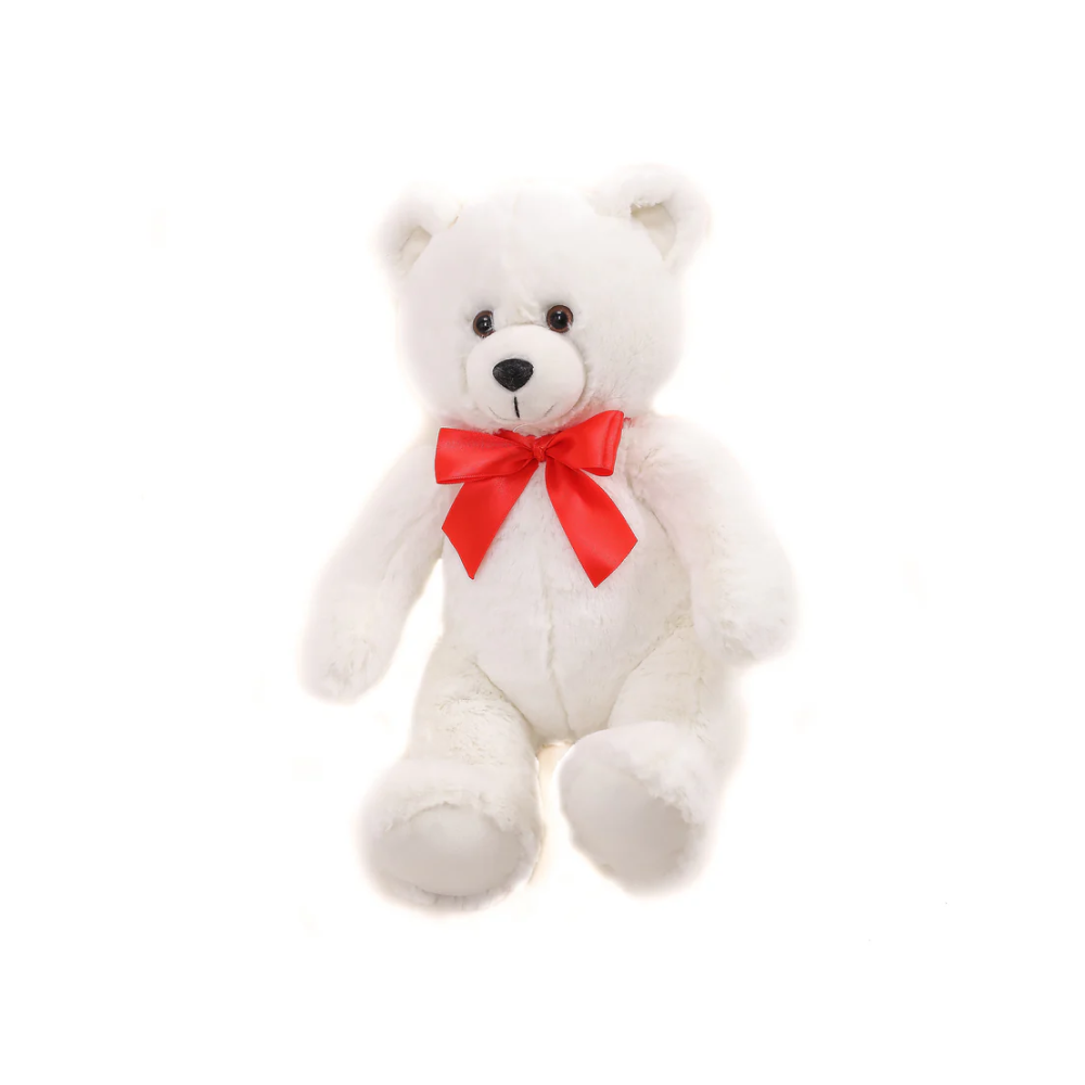 White & Brown Fluffy Teddy 15"